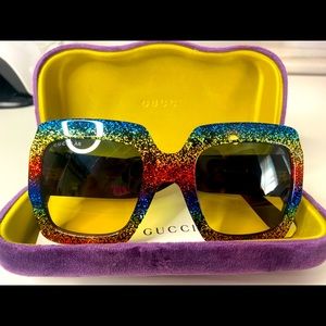Gucci rainbow glitter sunglasses